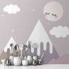 Picture of Hand Made Wallpaper 3D Wall Mural Nordic Drawing Simple Snow Mountain Star Empty Valley Children's Room Background Wall