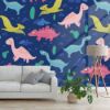 Picture of Hand Made Wallpaper 3D Wall Mural Dinosaurs Seamless Pattern For Kids, Creative Vector Childish Background