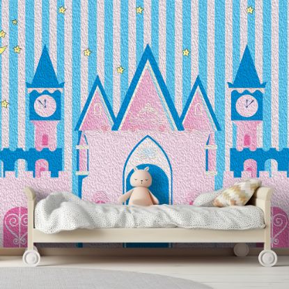 Picture of Hand Made Wallpaper Cute Castle Oil Painting Children's Room Background Wall