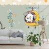 Picture of Hand Made WallpaperDrawing Children Plant Background Wall Dog Moon Ocean