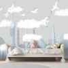 Picture of Hand Made Wallpaper Drawing Simple Modern Children's Room Castle Tv Background Wall 