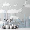 Picture of Hand Made Wallpaper Drawing Simple Modern Children's Room Castle Tv Background Wall 