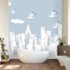 Picture of Hand Made Wallpaper Drawing City Sky Children's Room Simple Tv Background Wall