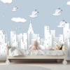 Picture of Hand Made Wallpaper Drawing City Sky Children's Room Simple Tv Background Wall