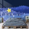 Picture of Hand Made Wallpaper Drawing Star Fantasy Night View Children's Room Tv Background Wall