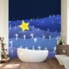 Picture of Hand Made Wallpaper Drawing Star Fantasy Night View Children's Room Tv Background Wall