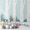 Picture of Hand Made Wallpaper Modern Fashion Cartoon Woods Flowers And Grass Children's Room Light Green Background Wall