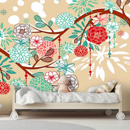 Picture of Hand Made Wallpaper Children Fairy Tale Spring Birdie Breeze Children's Room