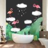 Picture of Hand Made Wallpaper Modern Flamingo Bird Cloud Sky 