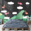 Picture of Hand Made Wallpaper Modern Flamingo Bird Cloud Sky 