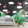 Picture of Hand Made Wallpaper Modern Flamingo Bird Cloud Sky 