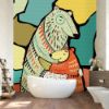 Picture of Hand Made Wallpaper Animal Colorful