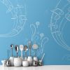 Picture of Hand Made Wallpaper Children Cartoon Drawing Lines Simple Decorative Background Wall