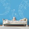 Picture of Hand Made Wallpaper Children Cartoon Drawing Lines Simple Decorative Background Wall