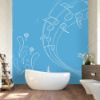 Picture of Hand Made Wallpaper Children Cartoon Drawing Lines Simple Decorative Background Wall