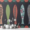 Picture of Hand Made WallpaperNordic Modern New Drawing Cartoon Fish Children Room Carpet Pattern