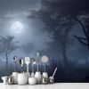 Picture of Hand Made Wallpaper Fog Forest Moonlit Mystic In A 3d Rendered Night Scene