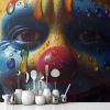 Picture of Hand Made Wallpaper Closeup Of A 3d Rendered Clown With Happy Face And Tears