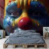 Picture of Hand Made Wallpaper Closeup Of A 3d Rendered Clown With Happy Face And Tears