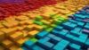 Picture of Hand Made Wallpaper Hues Vibrant 3d Render Of Building Blocks In Diverse Bright