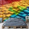 Picture of Hand Made Wallpaper Hues Vibrant 3d Render Of Building Blocks In Diverse Bright