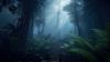 Picture of Hand Made Wallpaper Fog Forest Misty Jungle At Night 3d Illustration Of Dark Trees In Thick