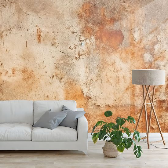 Picture of Hand Made Wallpaper Timeless Retro Abstract Cement Concrete Wall Texture A Brown Vintage Classic