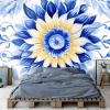 Picture of Hand Made Wallpaper Damask Wallpaper Aesthetic Sunflower Watercolor Pattern Elegant Luxury Texture For And Background