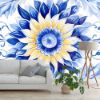 Picture of Hand Made Wallpaper Damask Wallpaper Aesthetic Sunflower Watercolor Pattern Elegant Luxury Texture For And Background