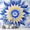 Picture of Hand Made Wallpaper Damask Wallpaper Aesthetic Sunflower Watercolor Pattern Elegant Luxury Texture For And Background