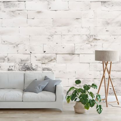 Picture of Hand Made Wallpaper Vintage Brick Wall Background Classic White Texture With A Feel 