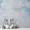 Picture of Hand Made Wallpaper Spotted Texture Textured Background Classic White Wall With Blue Spots