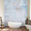 Picture of Hand Made Wallpaper Spotted Texture Textured Background Classic White Wall With Blue Spots