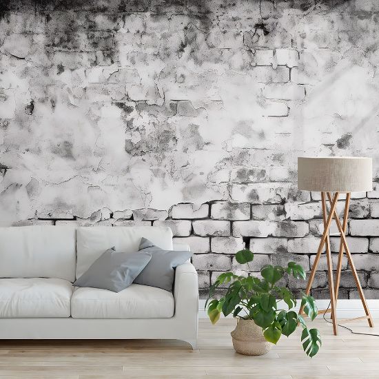 Picture of Hand Made Wallpaper White Wall Texture Hd Background Classic Black And Of An Aged Horizontal