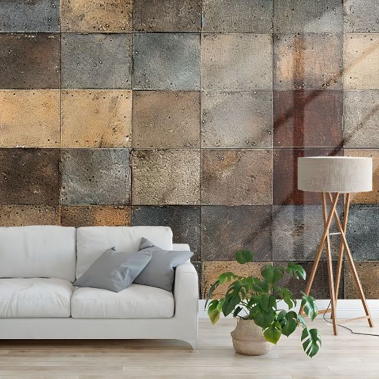 Picture of Hand Made Wallpaper Classic Geometric Patterns A Retro Square Texture