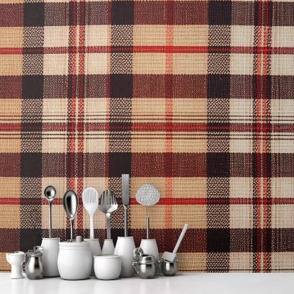 Picture of Hand Made Wallpaper Fabric Texture Pattern Showcasing A Classic Checkered