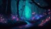 Picture of Hand Made Wallpaper Fantasy Forest Background Night Glow