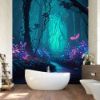 Picture of Hand Made Wallpaper Fantasy Forest Background Night Glow