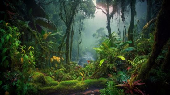 Picture of Hand Made Wallpaper Tropical Rainforest Plant Forest Plants Nature Background