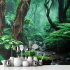 Picture of Hand Made Wallpaper Jungle Forest Stones Rainforest Green Nature Background In The Rain