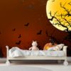 Picture of Hand Made Wallpaper Vector Cartoon Textured Halloween Poster Background Image