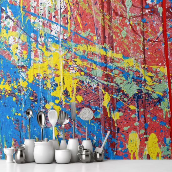 Picture of Hand Made Wallpaper Colorful Paint Background