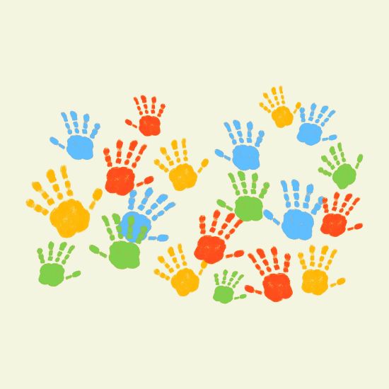 Picture of Hand Made Wallpaper Child's Handprint Painting Vector