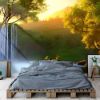 Picture of Hand Made Wallpaper Nature Lovely Countryside Place Waterfall And Forest Trees With A Sunset View Of Wallpaper