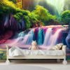 Picture of Hand Made Wallpaper Beautiful Waterfall Nature Scenery Of Colorful Deep Forest Generative AI