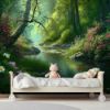 Picture of Hand Made Wallpaper Beautiful Nature Lovely Place With Forest Tree Water River Flowers And Butterflies 