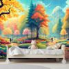 Picture of Hand Made Wallpaper Forest Background Image Digital Painting