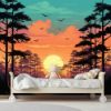 Picture of Hand Made Wallpaper Beautiful Landscape With A Sunset In Forest