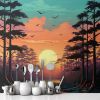 Picture of Hand Made Wallpaper Beautiful Landscape With A Sunset In Forest