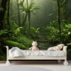 Picture of Hand Made Wallpaper Tropical Rainforest Forest In With Mossy Leaves